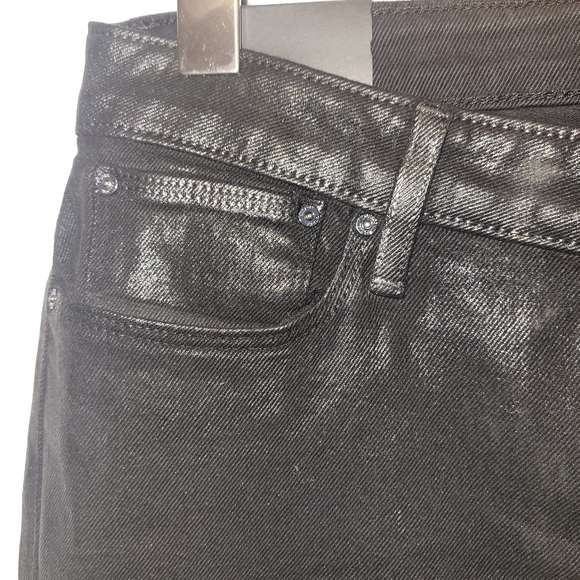 GUESS Womens Black Coated High Rise Sexy Flare Jeans NWT - Picture 4 of 5